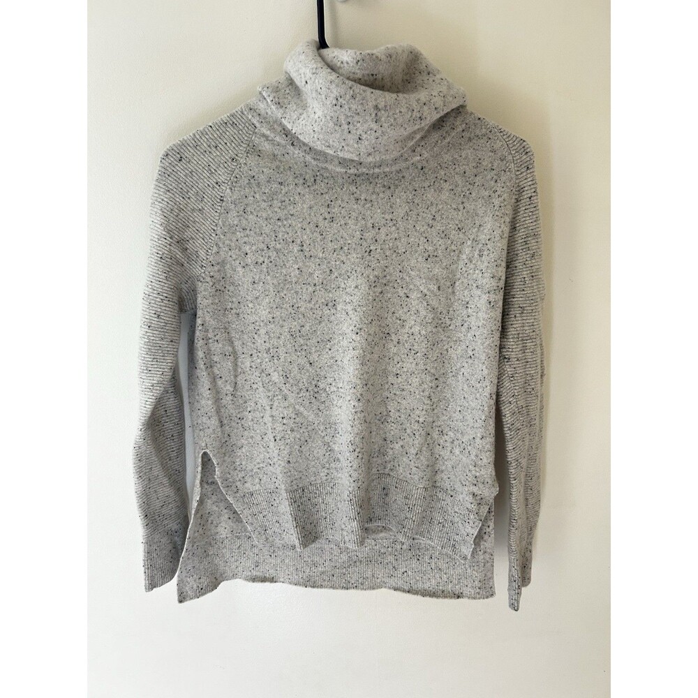 Athleta Teton 100% Cashmere Gray Tunic Cowl Neck Sweater Small Quiet Luxury